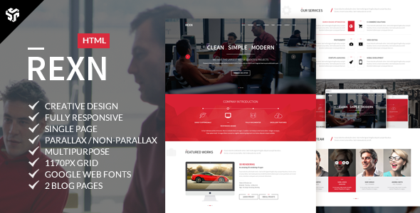 Rexn - Responsive One Page Multi-Purpose Parallax