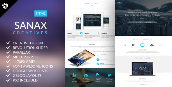 Sanax - Responsive One Page Multi-Purpose Parallax