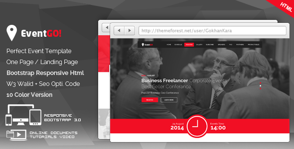 EventGo - Html Onepage Events Landing Page