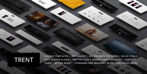 Trent - Responsive One Page Parallax HTML Template