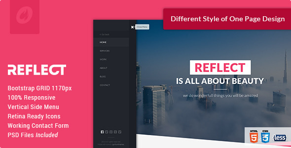 Reflect - Single Page HTML Template