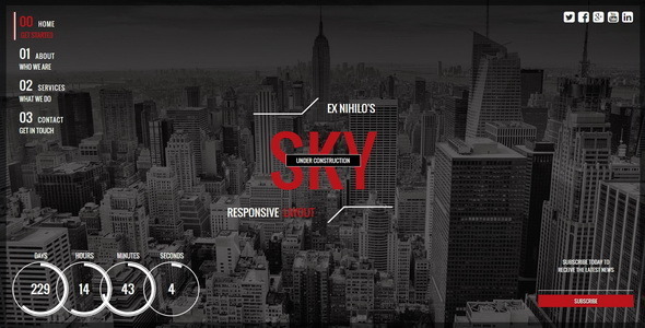 Sky || Responsive Coming Soon Page